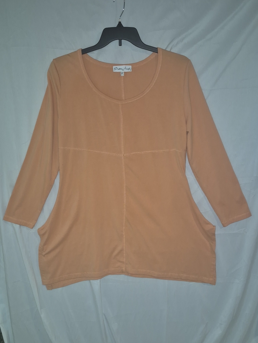 Pretty Angel Peach Scoop Neck Long-Sleeve Tunic
